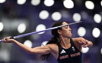 Johnson-Thompson throwing a javelin